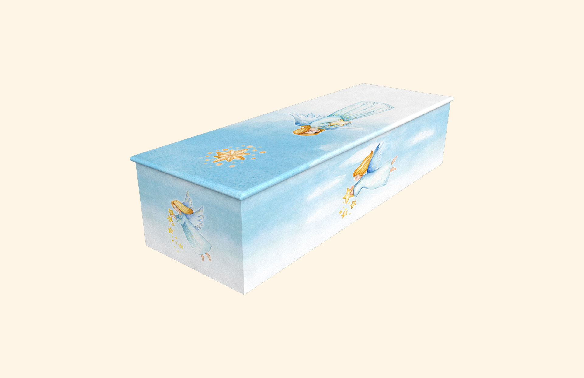 Angel Star on a child wooden casket